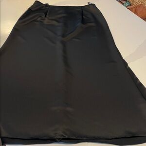 Vintage Jessica McClintock Satin Black Maxi Skirt Y2K black 14